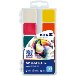 Фарби акварель 10 кол. "Kite" Класік