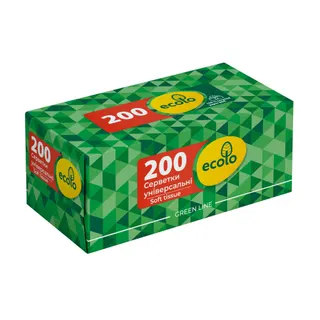 Ecolo серветки 450л 24*24 (1 шар) білі