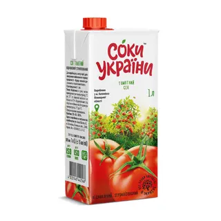 Сік Соки України томатний 1л