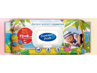 Серветки вологі  Summer Fresh 72/80 шт ромашка