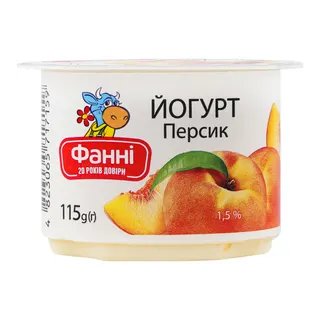 Йогурт Фанні 1,5%  персик 115г