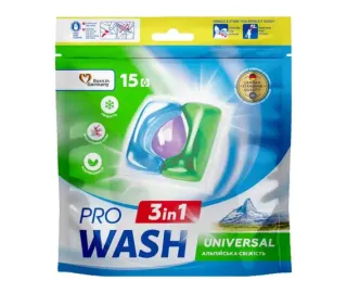 Капсули д/прання ProWash /15шт уп/ Альп свіж ПАЧКА
