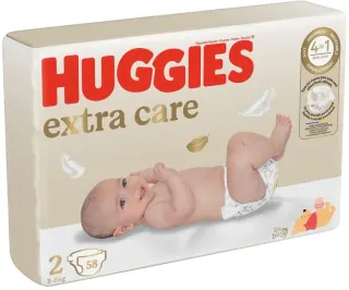 Підгузники Huggies Extra Careo 2 (3-6 кг) 58 шт