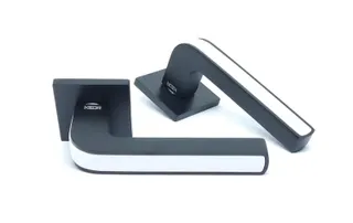 Ручка дверна на розетці KEDR ULTRA R21.830 MBP/WH квадрат