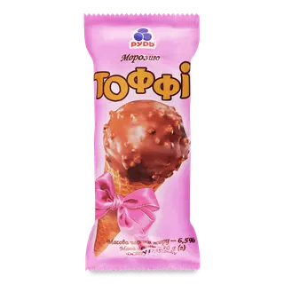 Морозиво Ріжок Тоффі 70гр. Рудь 