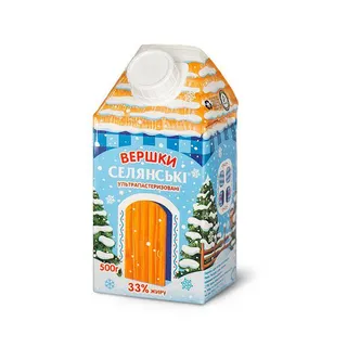 Вершки Селянські ультрапастер.33% 500г