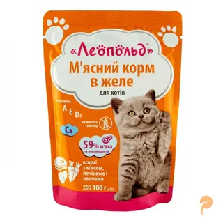 Корм для котів Леопольд 100г печінка+овочі