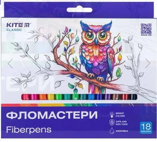 Фломастери "Kite" на 18кол.