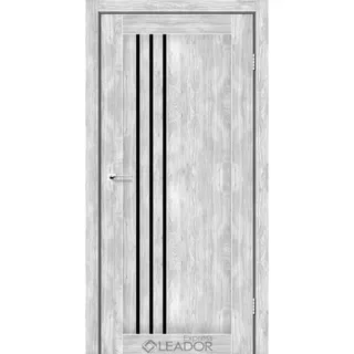 Leador Express Двері Belluno 700*2000,Клен роял, чорне скло