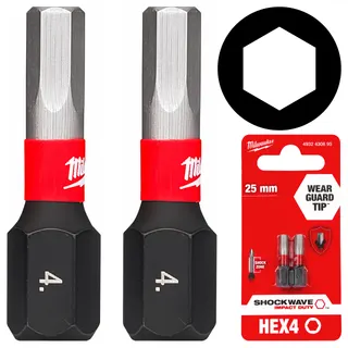 Біти Shockwave Meilwaukee Hex4*25мм(2шт)БЛІСТЕР