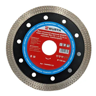 Диск алмазний Ceramics 125*1.0*1.4*22.2 мм Wurth Red Line
