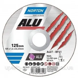 Диск відрізний по АЛЮМІНІЮ NORTON-Alu A46N; Ø=230/22,2мм t=1.9мм — фото 3