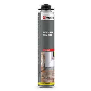 Піна монтажна RS70, 880 ml, RED STRIPE Wurth