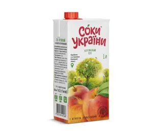Сік Соки України персиковий з мяк 1л