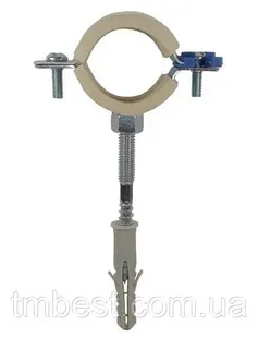 Хомут  1/2" з білою гумою (D20-25 мм) 