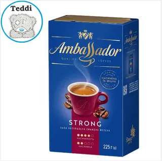 Кава Ambassador Strong вак уп 225г