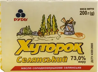 Масло Селянське 73%  Хуторок 200г