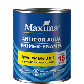 Грунт-Емаль Maxima акрил 3в1 антикор гладка чорна 0,9кг