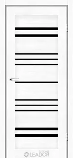 Leador Двері ANDORA 800*2000 Клен білий Чорне скло