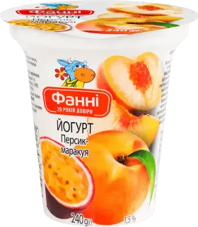 Йогурт Фанні персик-маракуя ст 240гр