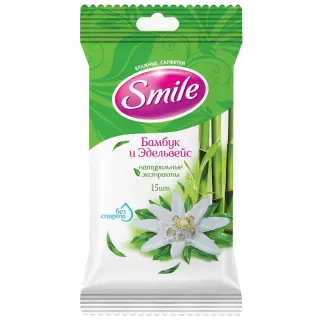 Серветки вологі Smile Daily 15шт Бамбук
