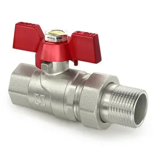 Кран кульковий прямий з американкою 3/4''  RED ЧМ RAFTEC
