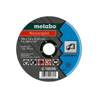 125x1,0x22,2 мм, Novorapid (Basic), плаский (41), Inox, Відрізний Диск,  A46-T