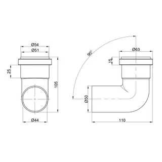 Коліно d50x30*Sewage
