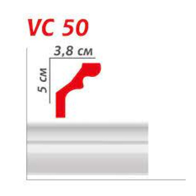 Плінтус полістірольний  Viva Style VC 50 (50*38*2м) (55шт/уп)