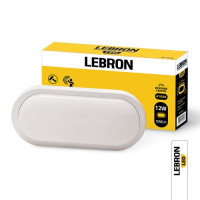 Світильник Lebron LED L-WLО-S, 12W, овал, 4100K.1050Lm,IP 54 СВЧ д.р.