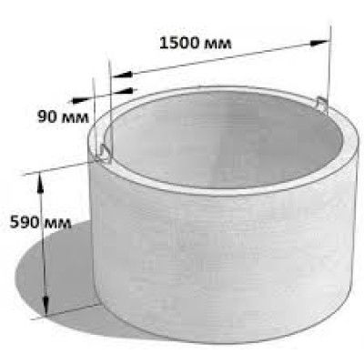 Кільце каналізаційне (КС15.6) з/б лите 1,50*0,60(h)м ВВ  V= 1.06м³