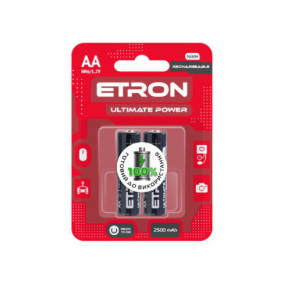 Аккумулятор Etron Ultimat Power AA 2500mAh блістер /2шт/ поштучно