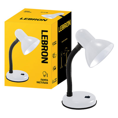 Лампа настільна LEBRON L-TL, E27, 40W, біла
