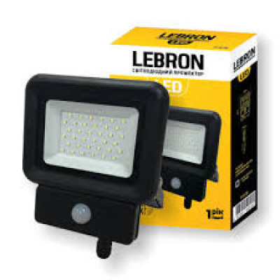 LED прожектор Lebron LF-30S, 30W, 6500K, 2400Lm, 230V, д.руху