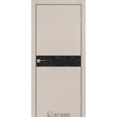 Двері PLATO PTL-01. 800*2000, Сірий краст,CPL чорний+алюм.торець.мал А