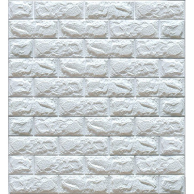 100-5 панель стінова 3D 700*770*7 мм Білий сірі шви Кирпіч