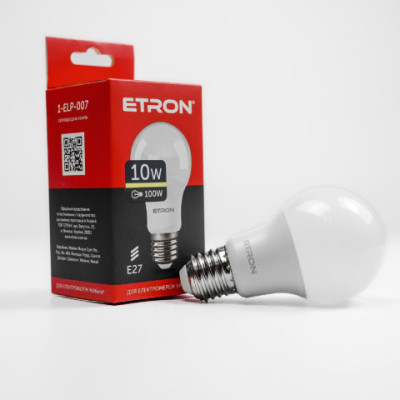 Світлодіодна лампа Etron Light Power 1-ELP-007 A60 10W 3000K E27