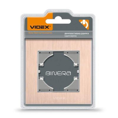 Рамка 1-на горизонтальна Videx Binera, мідний алюміній