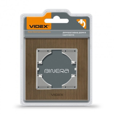 Рамка 1-на горизонтальна Videx Binera, шоколадний алюміній