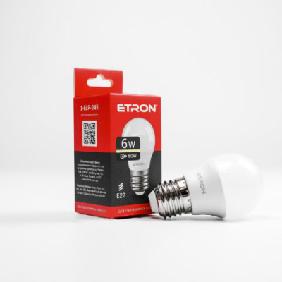 Світлодіодна лампа Etron Light Power 1-ELP-045 G45 6W 3000K 220V E27