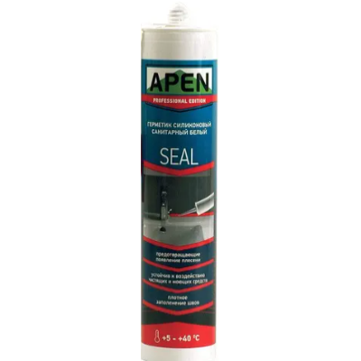 Герметик Apen seal силіконовий санітарний білий 280мл