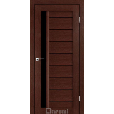DARUMI Двері BORDO 900*2000, Венге панга, чорне скло фігурний сер
