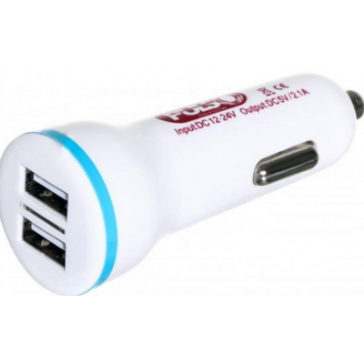 Автомобільний зарядний пристрій PULSO C-2023W 2 USB(12/24V-5V 2.1A)