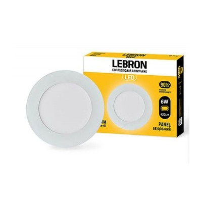 Світильник Lebron LED L-PR-641, 6W, вб-ний, 4100K, з блоком живлення.