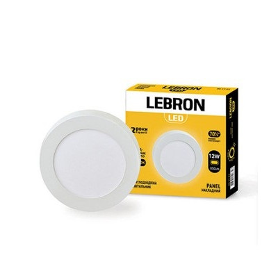 Світильник Lebron LED L-PRS-1241, 12W, нак-ний, 4100K, з блоком живлення.