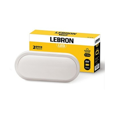 Світильник Lebron LED L-WLO, 8W, овал, 4100K, 720Lm, ІР54/IP65