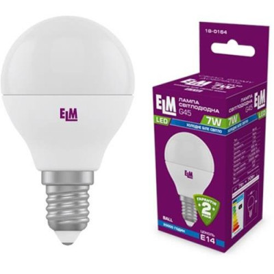 Світлодіодна лампа ELM LED D45 7W PA10 E14 4000  (18-0164)