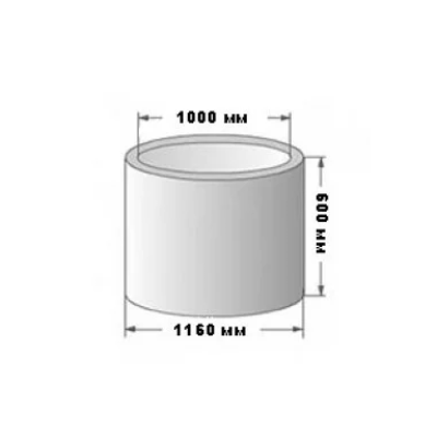 Кільце каналізаційне (КС10.6) з/б лите 1,00*0,60(h)м другий сорт V= 0.47м³ ВВ