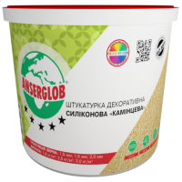 Anserglob Штукатурка камінцева силіконова 2,0 мм біла 25кг/відро