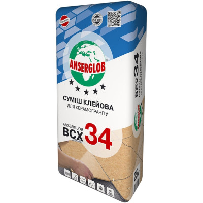 Anserglob BCX 34 Клей для керамограніту, теплої підлоги 25кг